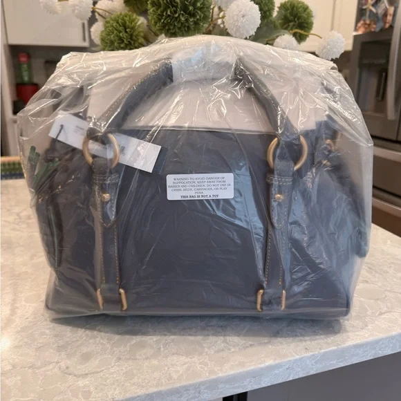 Dooney & Bourke large steel blue Florentine satchel - Picture 5 of 13